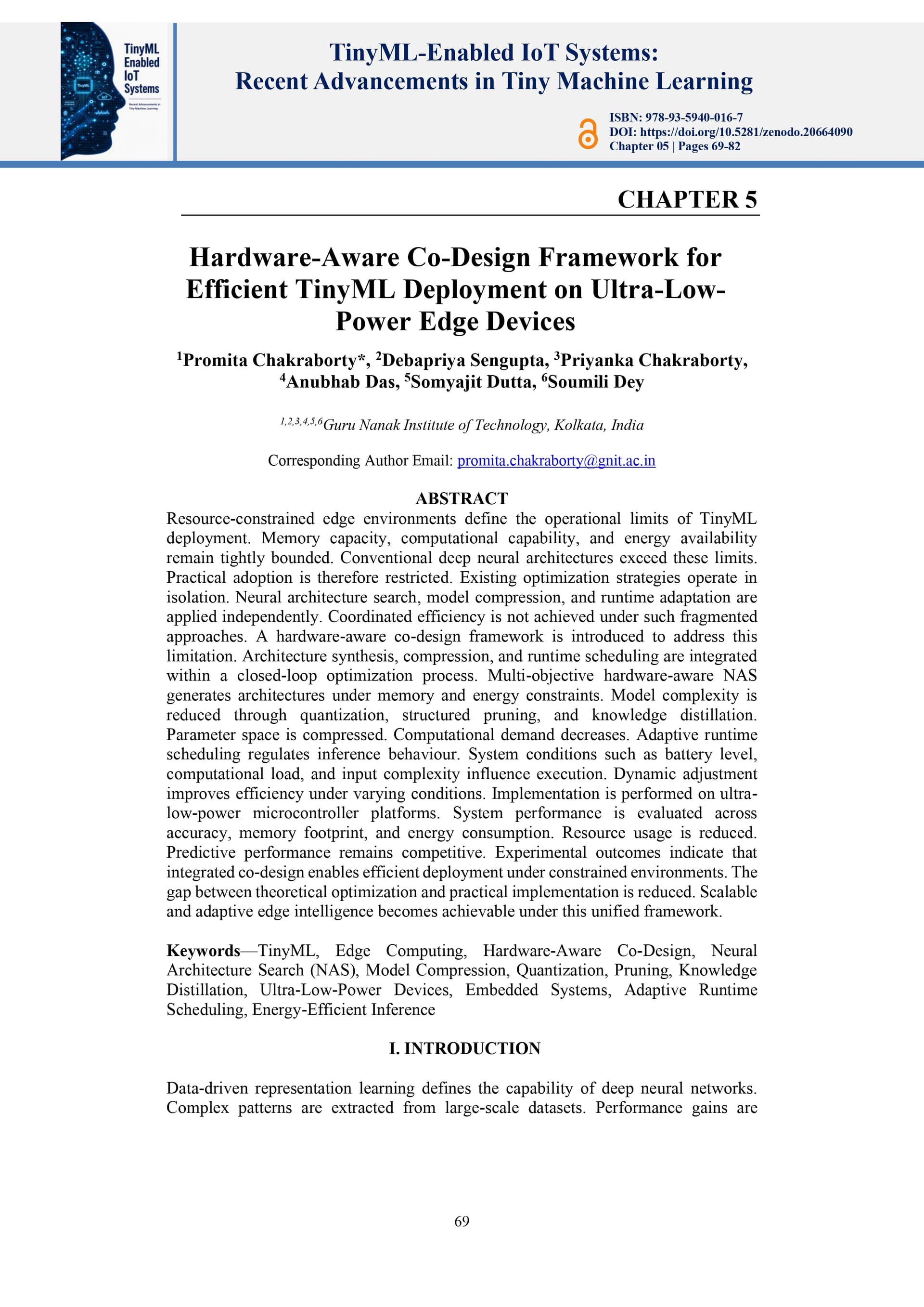 Thumbnail for Hardware-Aware Co-Design Framework for Efficient TinyML Deployment on Ultra-Low Power Edge Devices